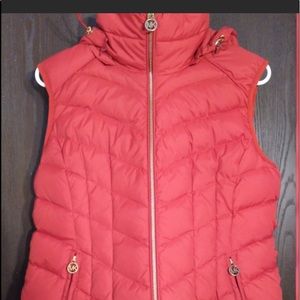 Michael Kors Red Puffer Vest Size Large